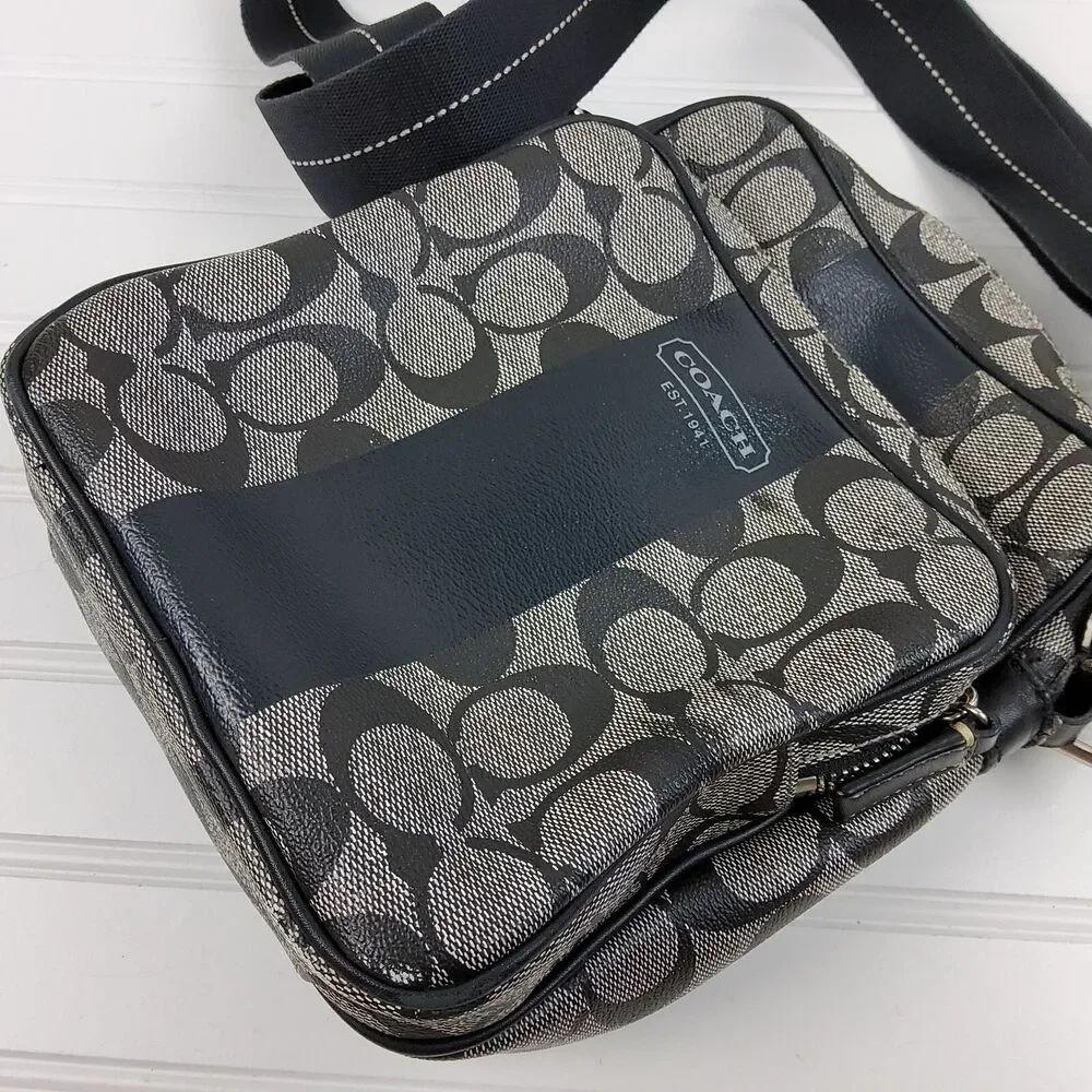 Coach Heritage Stripe Flight Shoulder Bag F70589 Handbag Camera Crossbody Purse